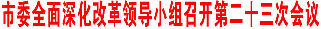 市委全面深化改革領導小組召開第二十三次會議