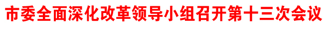 市委全面深化改革領導小組召開第十三次會議