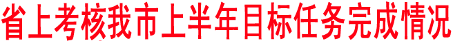 省上考核我市上半年目標(biāo)任務(wù)完成情況